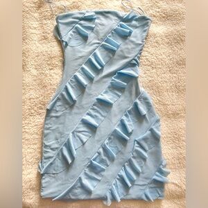 The Vintage Shop Light Blue Ruffle Dress